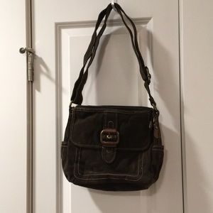 Brown crossbody fossil bag
